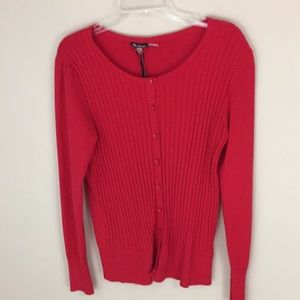 Red Vila Milano Lightweight Wool Blend Cardigan Sweater Size XL NWT